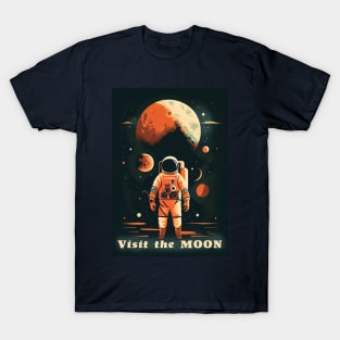 Moon Adventure Vintage Travel Poster T-Shirt